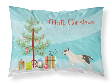 Bull Terrier with Merry Christmas Tree Fabric Standard Pillowcase