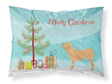 Fila Brasileiro with Merry Christmas Tree Fabric Standard Pillowcase