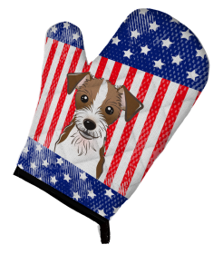 Jack Russell Terrier - Wirehair - American Flag Oven Mitt