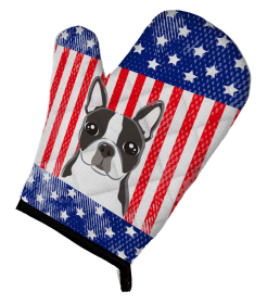 Boston Terrier American Flag Oven Mitt