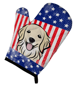 Golden Retriever American Flag Oven Mitt