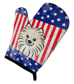 Pomeranian American Flag Oven Mitt