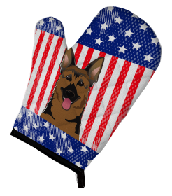 German Shepherd American Flag Oven Mitt