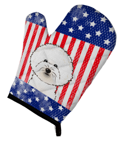 Bichon Frise American Flag Oven Mitt