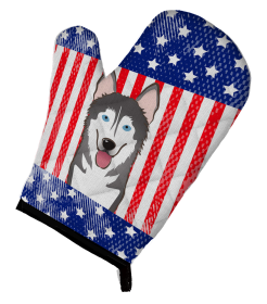 Alaskan Malamute American Flag Oven Mitt