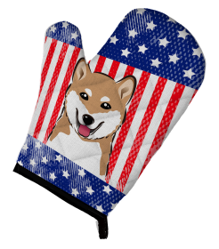 Shiba Inu American Flag Oven Mitt