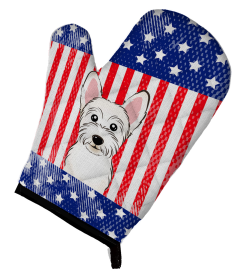 West Highland White Terrier American Flag Oven Mitt