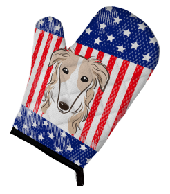 Borzoi American Flag Oven Mitt