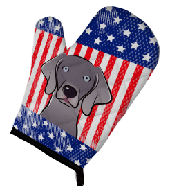 Weimaraner American Flag Oven Mitt