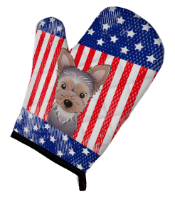 Yorkshire Terrier - Puppy American Flag Oven Mitt