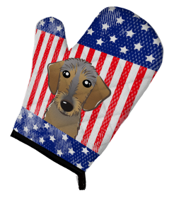 Dachshund - Wirehaired - American Flag Oven Mitt