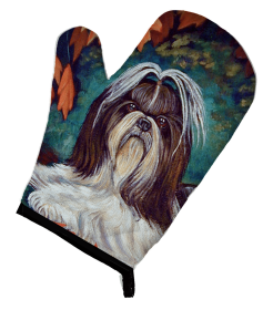 Shih Tzu Autumn Leaves Artwork Oven Mitt