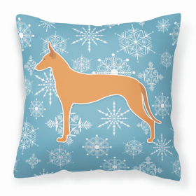 Pharaoh Hound Winter Snowflake Dog Profile Art Fabric Decorative Pillow