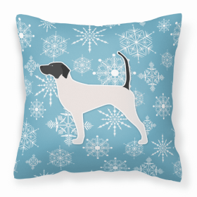 English Pointer Winter Snowflake Dog Profile Art Fabric Decorative Pillow