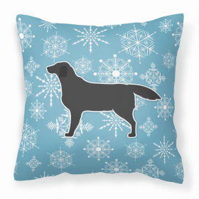 Labrador Retriever 2 Winter Snowflake Dog Profile Art Fabric Decorative Pillow