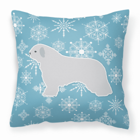 Spanish Water Dog Winter Snowflake Dog Profile Art Fabric Decorative Pillow