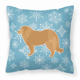 Caucasian Shepherd Dog Winter Snowflake Dog Profile Art Fabric Decorative Pillow