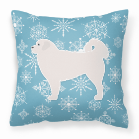 Polish Tatra Sheepdog Winter Snowflake Dog Profile Art Fabric Decorative Pillow