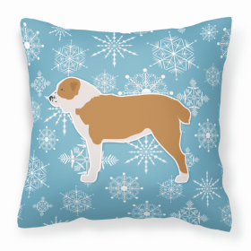 Central Asian Shepherd Dog Winter Snowflake Dog Profile Art Fabric Decorative Pillow