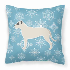 Dogo Argentino Winter Snowflake Dog Profile Art Fabric Decorative Pillow