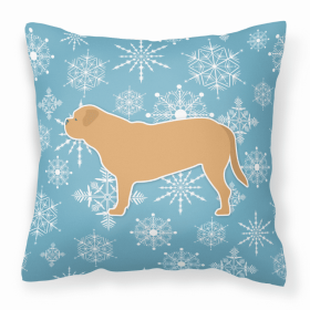 Dogue de Bordeaux Winter Snowflake Dog Profile Art Fabric Decorative Pillow