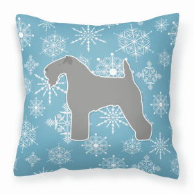 Kerry Blue Terrier Winter Snowflake With Dog Fabric Decorative Pillow