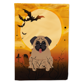 Pug - Dark Brown - Halloween Themed House Flag