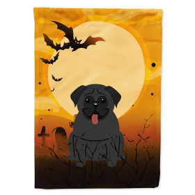 Pug - Black - Halloween Themed House Flag