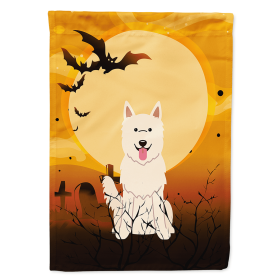 German Shepherd - White - Halloween Themed House Flag