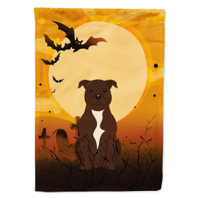 Staffordshire Bull Terrier - Chocolate - Halloween Themed House Flag