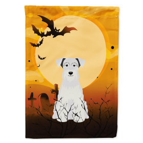 Miniature Schnauzer - White - Halloween Themed House Flag