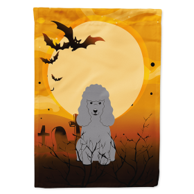 Poodle - Silver - Halloween Themed House Flag