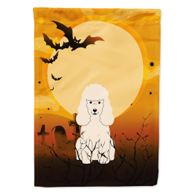 Poodle - White - Halloween Themed House Flag