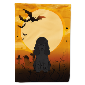 Poodle - Black - Halloween Themed House Flag