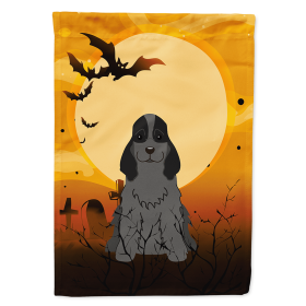 Cocker Spaniel - Black - Halloween Themed House Flag