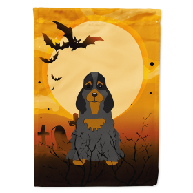 Cocker Spaniel - Black and Tan - Halloween Themed House Flag