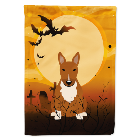 Bull Terrier - Red - Halloween Themed House Flag