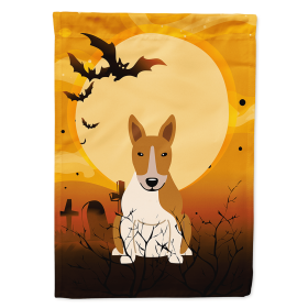 Bull Terrier - Red and White - Halloween Themed House Flag