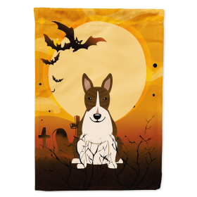 Bull Terrier - Dark Brindle - Halloween Themed House Flag