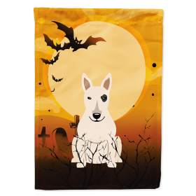 Bull Terrier - White - Halloween Themed House Flag