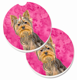 Yorkshire Terrier #1 Car Cup Holder Coasters (Set of 2)