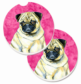 Pug Car Cup Holder Coasters (Set of 2)