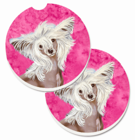 Chinese Crested Car Cup Holder Coasters (Set of 2)