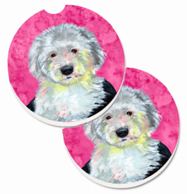 Old English Sheepdog Car Cup Holder Coasters (Set of 2)