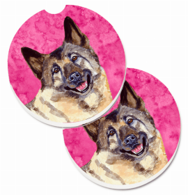 Norwegian Elkhound Car Cup Holder Coasters (Set of 2)