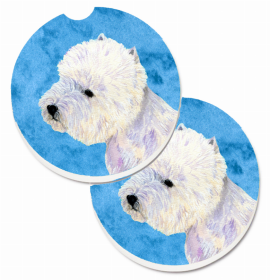 West Highland White Terrier Car Cup Holder Car Coasters (Set of 2)