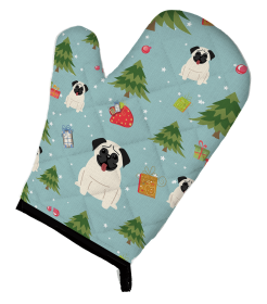 Pug - Cream Christmas Dog Oven Mitt