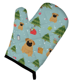 Pug - Dark Brown Christmas Dog Oven Mitt