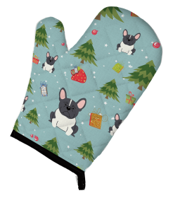 French Bulldog - Black and White Christmas Dog Oven Mitt