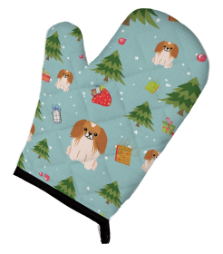 Pekingese - Red and White Christmas Dog Oven Mitt